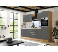 Cucina Cucinino Blocco Cucina Marleen Premium 280 CM Grigio Artigiano Rovere