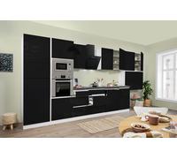 Cucina Cucinino Blocco Cucina senza Maniglie Bianco Nero Lorena 445 CM respekta