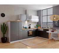 Cucina Cucinino Blocco Cucina Winkelküche Bianco Grigio Malia 310x172 CM