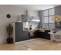 Cucina Cucinino Blocco Cucina Winkelküche Bianco Nero Malia 280x172 CM