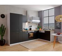 Cucina Cucinino Blocco Cucina Winkelküche Bianco Nero Malia 310x172 CM