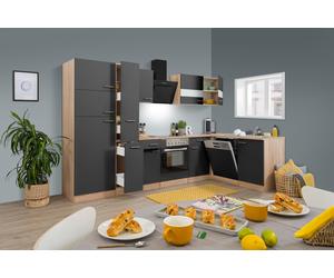 Cucina Cucinino Blocco Cucina Winkelküche Rovere Grigio Merle 310x172 CM