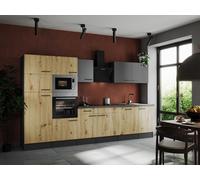 Cucina Cucinino Blocco Grigio Opaco Artigiano Rovere Oliver 340 CM respekta