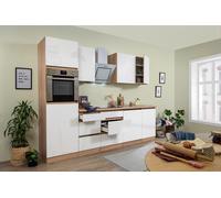Cucina Angolo Cottura Blocco Vuoto senza Maniglie Rovere Bianco Lorena 280 CM