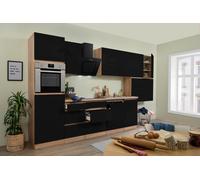 Cucina Cucinino Blocco Vuoto senza Maniglie Rovere Nero Lorena 380 CM respekta
