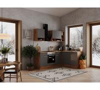 Cucina Cucinino Blocco Vuoto Winkelküche Rovere Grigio Hilde 220x172 CM respekta