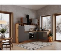 Cucina Cucinino Blocco Vuoto Winkelküche Rovere Grigio Hilde 280x172 CM respekta