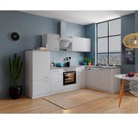 Cucina Cucinino Blocco Winkelküche Bianco Calcestruzzo Malia 280x172 CM respekta