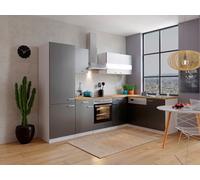 Cucina Cucinino Blocco Winkelküche Bianco Grigio Malia 280x172 CM respekta