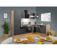 Cucina Cucinino Blocco Winkelküche Rovere Grigio Merle 280x172 CM respekta