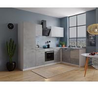 Cucina Cucinino Cucina Winkelküche Bianco Calcestruzzo Malia 280x172 CM [EEK: E]