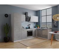 Cucina Cucinino Cucina Winkelküche Bianco Calcestruzzo Malia 280x172 CM