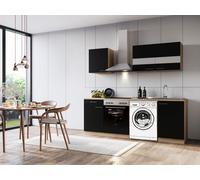Cucina Cucinino per Sottostruttura Lavatrice Rovere Nero Merle 220 CM respekta