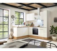 Cucina Cucinino Winkelküche Marleen Premium - 250 CM Bianco Artigiano Rovere