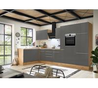 Cucina Cucinino Winkelküche Marleen Premium 370 CM Grigio Artigiano Rovere