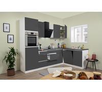 Cucina Cucinino Winkelküche senza Maniglie Bianco Grigio Lorena 280 X 172 CM