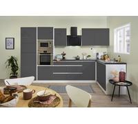 Cucina Cucinino Winkelküche senza Maniglie Bianco Grigio Lorena 345 X 172 CM