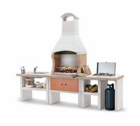 Cucina da esterno completa Ariel 270x70x237 cm Cemento a Vista