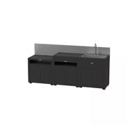 CUCINA DA ESTERNO MODULARE LE MARQUIER "LINEA 3" IN ACCIAIO INOX NERO 240X55X...