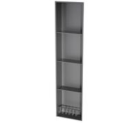 Cucina del bagno in acciaio inossidabile, mensola incorporata con corrimano, portarotolo di carta scaffale portaoggetti per soggiorno camera da letto hotel residenziale, rosso-28 x 120 x 12,5 cm