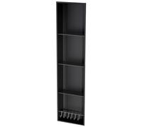 Cucina del bagno in acciaio inossidabile, mensola incorporata con corrimano, portarotolo di carta scaffale portaoggetti per soggiorno camera da letto hotel residenziale, nero-28 x 120 x 12,5 cm