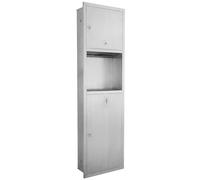 Cucina del bagno in acciaio inossidabile, ripiano per doccia quadrato da incasso, cestino per carta igienica portaoggetti per ospedale dell'hotel domestico, argento-340 x 1200 x 140 mm / 13,38 x 47,24