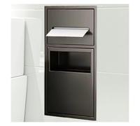 Cucina del bagno in acciaio inox, contenitore per carta igienica ad incasso, articoli da toeletta alcov integrati per cucina, soggiorno, camera da letto, hotel, nero-28 x 60 x 13,5 cm / 11,02 x 23,62