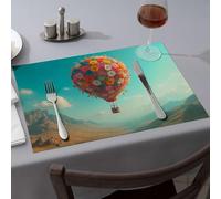 Cucina e sala da pranzo con mongolfiera ornata con fiori colorati galleggianti tovaglietta tovaglietta decorazione per la tavola pasquale (1 pz)