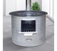 Cucina Economica a Legna con Cassetto Raccogli-cenere Deflettore Fumi Stufa a Legna Piccola da Esterno con Canna Fumaria Adatto per Riscaldamento e Cottura(40 * 43cm)