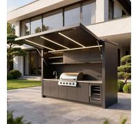 Cucina esterna prefabbricata multi-dimensione, stazione di grigliatura su | Configurazione flessibile dell'apparecchio, cima idraulica dell'ascensore, Cabinetry d'acciaio resistente alle intemperie