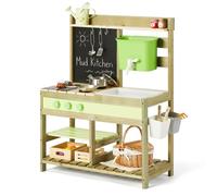 Cucina fangosa per bambini, per esterni, in legno, con 10 accessori, a partire dai 3 anni