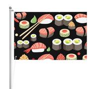 Cucina giapponese del sushi,Bandiera da giardino, bandiera decorativa da cortile, bandiera bifacciale, 2x3 piedi, per esterni e interni