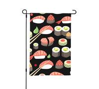 Cucina giapponese del sushi,Bandiera da giardino per esterni e interni, stendardo decorativo bifacciale 30x45 cm