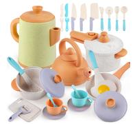CUCINA GIOCATTOLI PER BAMBINI SET 31PCS ACCESSORI PENTOLE CUCINA GIOCO EDUCATIVO