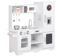 Cucina giocattolo AIYAPLAY per bambini + 3 anni con orologio bianco a microonde