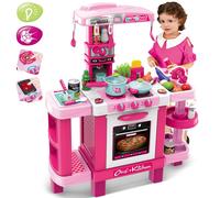 Bakaji Cucina Giocattolo Bambini con Fornello Funzionante Luci Suoni Forno e 34 Accessori Gioco Dimensione 87 x 78 x 29 cm (Rosa)