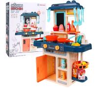 Cucina giocattolo colorata 3+ con fornello a vapore interattivo, acqua corrente e lavagna - 42 pezzi di accessori