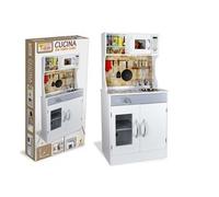 Teorema - Cucina in Legno Completa, Giocattolo per Bambini con Microonde, Lavandino, Fornello, Dispensa e Forno