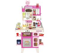 Cucina Giocattolo per Bambini 3-6 Anni 104 Accessori 52.5x22x100 cm Rosa DecHome