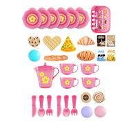 Cucina Giocattolo per Bambini - 33 Pezzi Set Mini e Sicuro Gioco di Festa del Tè | Giochi Cucine in Miniatura Divertenti,Per Bambine, Festa di Compleanno, Natale, Capodanno, Pasqua, Casa e