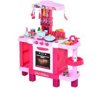 Cucina Giocattolo Per Bambini Con 38 Accessori Inclusi, Con Luci E Suoni Realistici, 78x29x87 Cm, Rosa