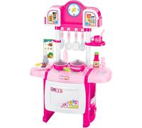 Cucina Giocattolo Per Bambini Con Luci E Suoni Realistici 18 Accessori Rubinetto Con Sistema Di Riciclo Dell'Acqua E Forno Apribile Set Cucina Educativo Per Bambini Dai 3-8 Anni (Rosa)