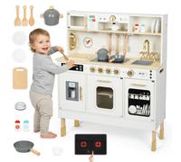 Cucina in Legno XXL Interattiva Mamabrum con Illuminazione LED e Accessori, Gioco di Ruolo per Bambini dai 3 Anni in su