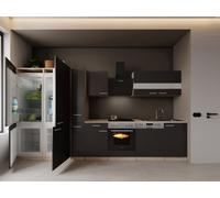 Cucina Integrata Respekta Merle French Door, 370 cm, Grigio Eiche