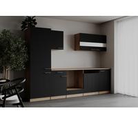 Cucina Integrata Respekta Merle Linea Cottura Nero 280 cm, Mobile Base