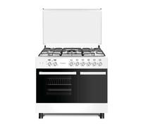 Cucina LAREL 5 fuochi a gas 90×60 Forno a gas porta bombola Bianco L90BT5GB