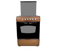 Cucina LAREL Marrone 60x60 4 fuochi con Forno a Gas metano o GPL, Grill Elettrico e Coperchio in Vetro
