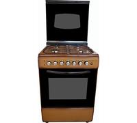 Cucina LAREL marrone 60x60 4 fuochi con forno ELETTRICO metano o GPL, grill elettrico e coperchio IN VETRO