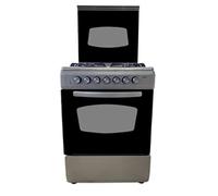 Cucina LAREL silver/inox 60x60 4 fuochi con forno ELETTRICO, grill elettrico e coperchio IN VETRO