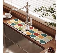 Cucina lavandino Rubinetto Tappetino Super Assorbente Asciugatura Rapida Paraspruzzi Lavello Cucina lavandino Vassoio drenaggio Tappetino lavandino spruzzo Guardia,C,13.7 * 50CM*2